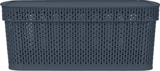 Корзина для хранения Keeplex Ajur с крышкой 11л 38х27х14,3см космический серый KL411511026