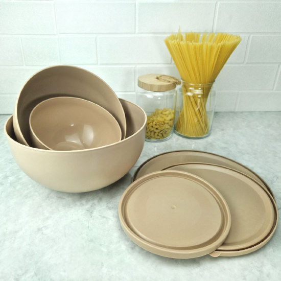 Набор мисок круглые с крышками (1,2л, 2,5л, 4л)