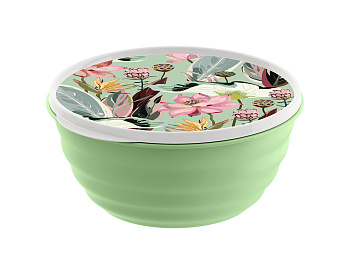 Миска "Latina" 1,1л с крышкой с декором (зеленый) 222133518/08