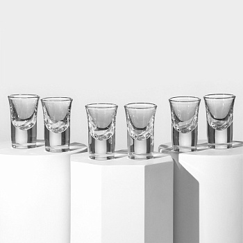 Набор 6 стопок 35 мл, d-4,5 см, h- 7,2 см в упаковке 304 Y 