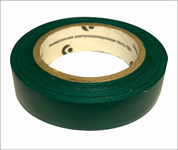 Изолента ПВХ зеленая 15мм*7,5м 17-01-003