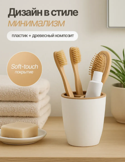 Стакан для зубных щеток Keeplex Wood KL500510624 Стакан для зубных щеток Keeplex Wood KL500510624