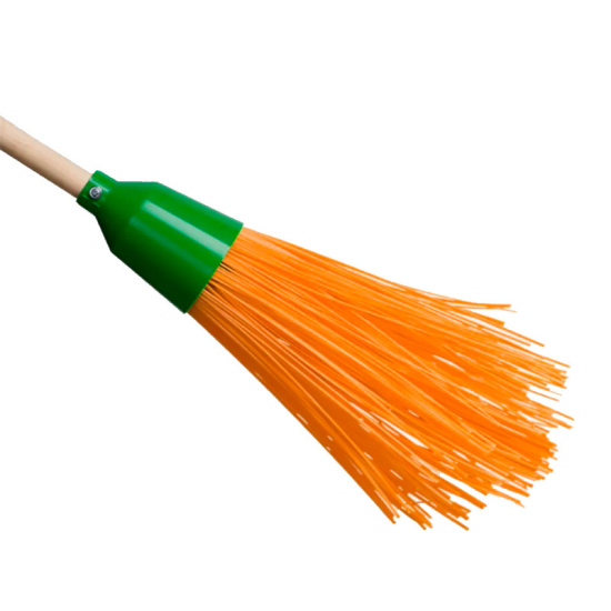 Метла синтетическая круглая с черенком (4 кольца) Кузьмич