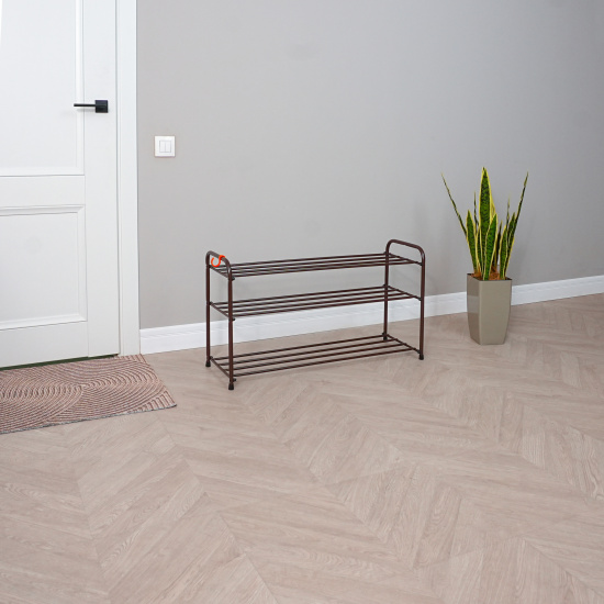 Подставка для обуви "Альфа 33" (Коричневый) (3-х полочная,80см)