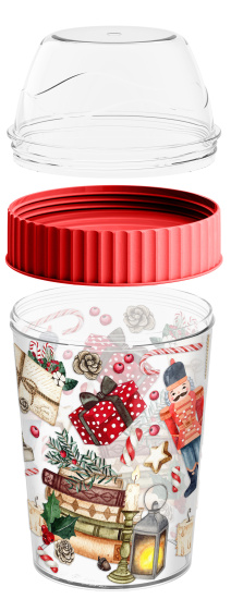 Контейнер для завтрака 440мл с декором "Игрушки" (красный) 223137306/03 Контейнер для завтрака 440мл с декором "Игрушки" (красный) 223137306/03