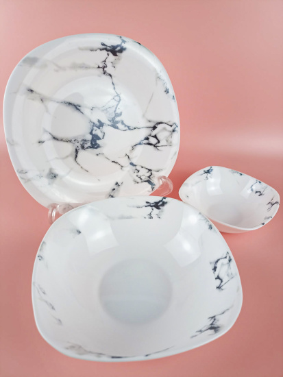 Столовый набор (18пр.) Lavenir "Square soft color" 620/180 мл, 20/17/11см 18PC LFP MARBLE19065 99325
