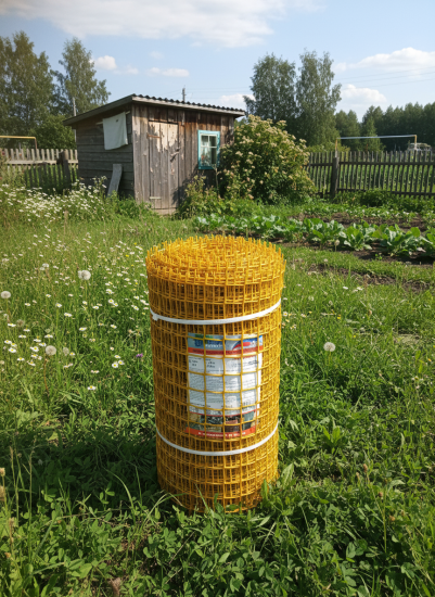 Садовая сетка квадратная 33х33 (0,5х20) ПРОФИ желтый