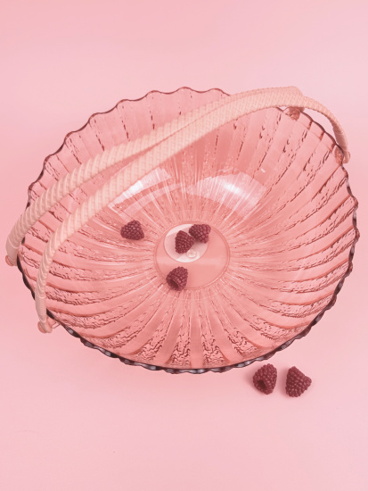 Ваза для фруктов с ручками 25см (пластик) цвет микс OLS-033А-47