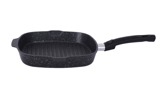 Сковорода-гриль квадрат.280х280мм со съем.ручкой,АП (кофейный мрамор) "Marble Induction" сгкмки281а Сковорода-гриль квадрат.280х280мм со съем.ручкой,АП (кофейный мрамор) "Marble Induction" сгкмки281а
