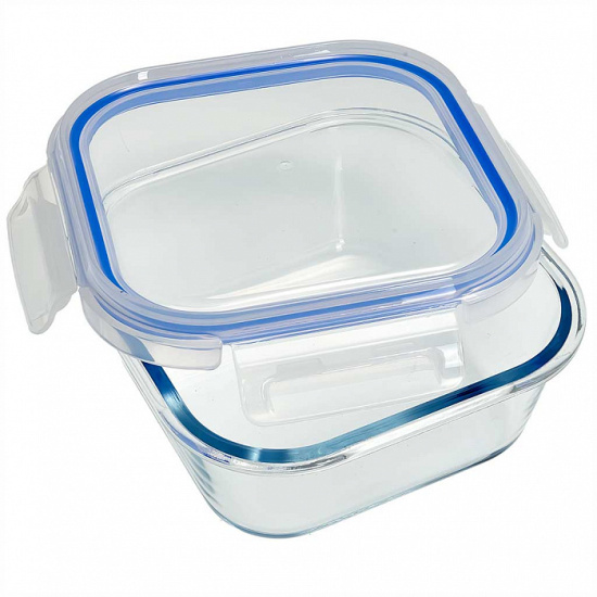 Форма квадратная с герм.крышкой из жаропроч.стекла 0,8л "Забава" 15,2*15,2*6,2см РК-0105/2