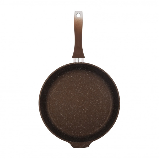 Сковорода 280/65мм с ручкой,стеклянной крышкой,антипригарное покрытие(кофейный мрамор) смк284а Сковорода 280/65мм с ручкой,стеклянной крышкой,антипригарное покрытие(кофейный мрамор) смк284а