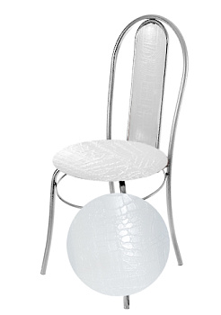 Стул "Венский" к/з бел.крокодил н.хром