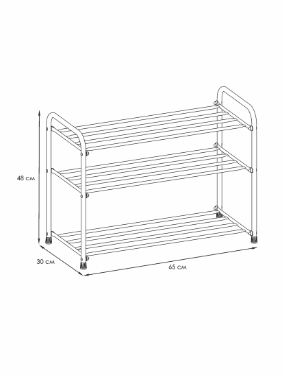 Подставка для обуви "Альфа 23" (Черный) (3-х полочная,60см)