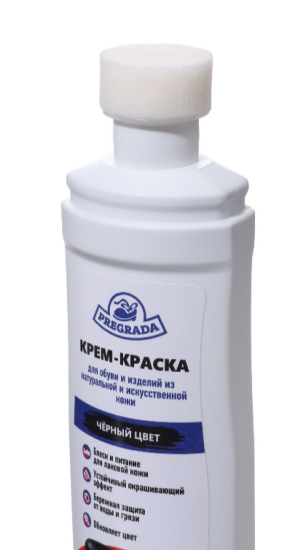 Крем краска 75мл жидкая с губкой Черная для гладкой кожи PREGRADA