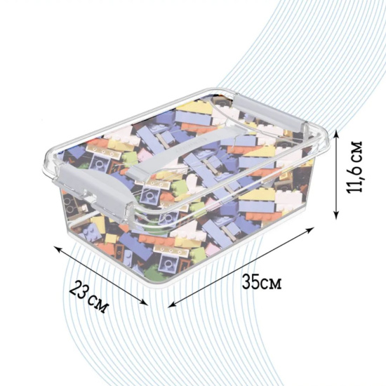 Контейнер с защелками и ручкой 6л "Клик" прозрачный С272ПРО