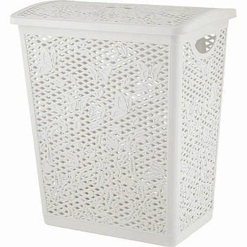 Корзина для белья Keeplex Fiori со съемной крышкой 35л 40,3х28х47см белое облако KL120511048