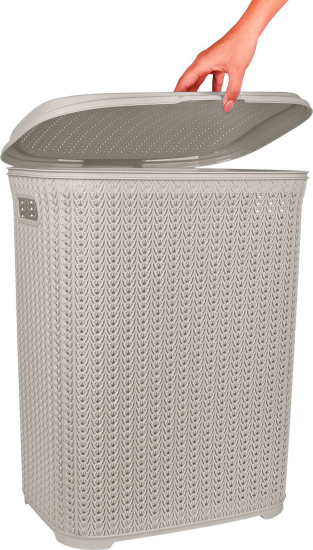 Корзина для белья Plast Team Melange 65л 463х406х507 мм молочный туман PT408011048