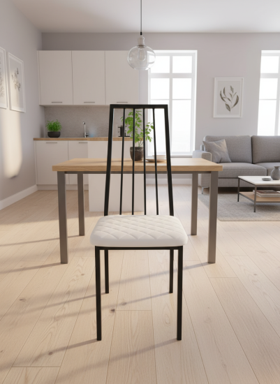 Стул "Дипломат" к\з белый н.черный