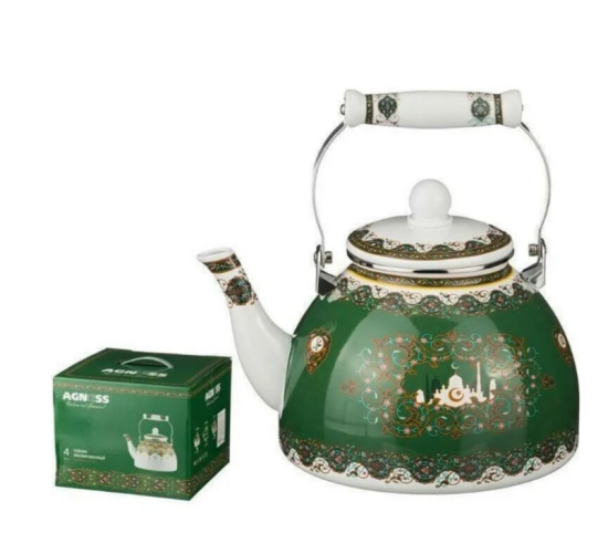 ЧАЙНИК AGNESS  ЭМАЛИРОВАННЫЙ, СЕРИЯ СУРА 4 Л (КОР=8ШТ.) (934-321)