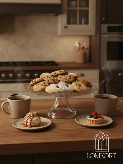 Фруктовница на ножке 24.5 см прозрачная IVV (реплика) OLS-8393.1