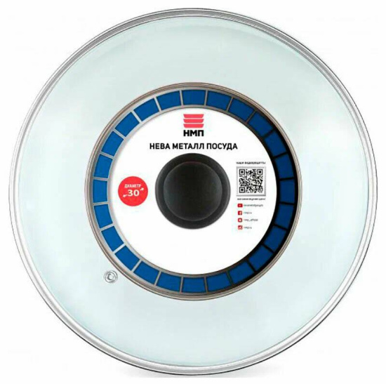 Крышка стекл. с метал. ободом 30 см 43030
