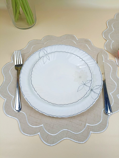 Набор плейсмат бежевые 6 штук  40 см OLS-918-2