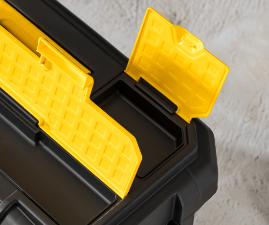 Ящик для инструментов "Saturn" 22,5", 580х320х280мм с органайзером и вставкой (черный) 221402330/01