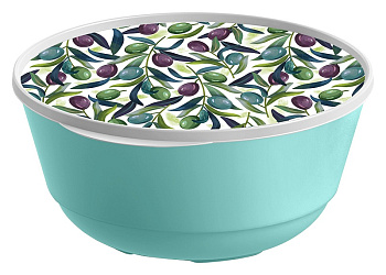 Миска "Bergamo" 3л с крышкой с декором  (зеленый) 221165818/05