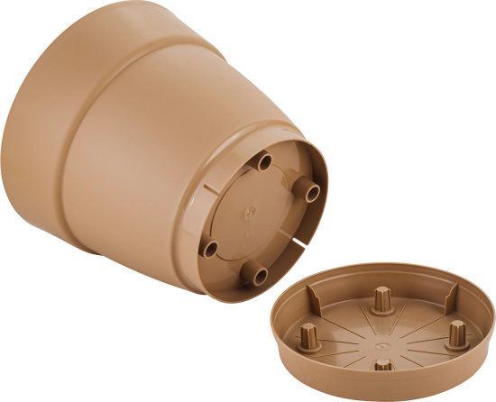 Горшок для цветов InGreen Villa de Fiori с фикс.поддоном 1,1л, D130мм, молочный шоколад IG660010047 Горшок для цветов InGreen Villa de Fiori с фикс.поддоном 1,1л, D130мм, молочный шоколад IG660010047