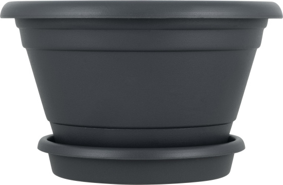 Горшок для цветов с поддоном InGreen ATHENA 0,5л, вулканический серый IG147011026