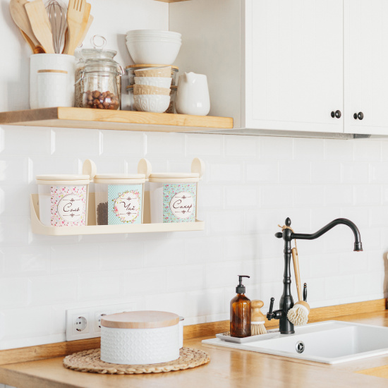 Набор емкостей "Ассорти" 0,7л (на полке)(бежевый) М8683