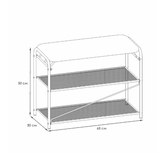 Подставка для обуви "Гранада 23_НБК" с сиденьем нубук (Черный) 