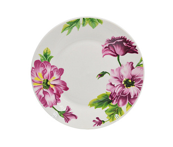 Тарелка мелкая 18см "Розовая сказка" тгк7-1069 гладкий край 103821