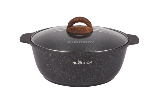 Кастрюля-жаровня 4л со стеклянной крышкой, АП линия "Granit Ultra Induction" (original) жгои41а