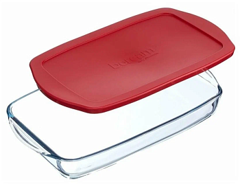 Боржам-форма прямоугольная 3,85л с крышкой (400*250*60мм) SL 59124 (Инд.уп.)