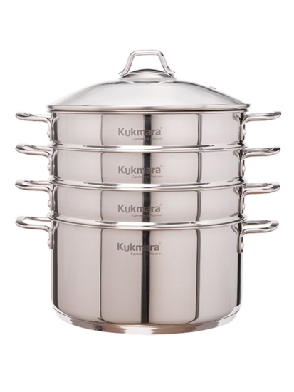 Мантоварка 3в1  7,0 литров, диаметром 28см, 3 секции, со стеклянной крышкой STM702803G