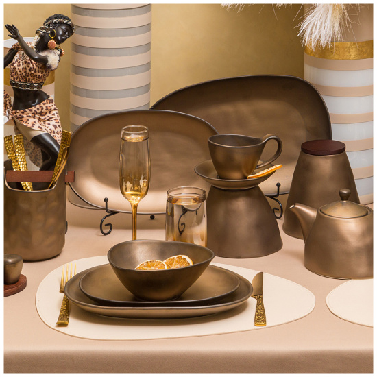 БЛЮДО BRONCO "BRONZE" 35,5*21*4 СМ (МАЛ.УП.=2ШТ./КОР=12ШТ.) (474-193)