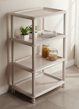 Этажерка универсальная "Джета" 4 полки коричнево-серая С742КСЕР