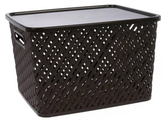 Корзина "Плетенка" (350*290*225) с крыш. корич. М3553
