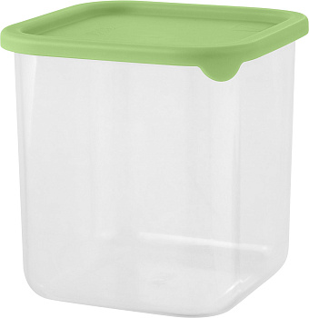 Банка для сыпучих продуктов Sugar&Spice Vanilla квадрат. 0,8л,с гибкой крышкой фисташка SE168410050