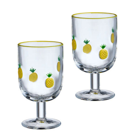НАБОР БОКАЛОВ ДЛЯ ВИНА "FRUITY PINEAPPLE" ИЗ 2 ШТ. 350 МЛ (685-137)