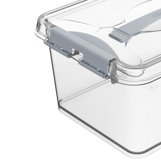 Контейнер с защелками и ручкой 8л "Клик" прозрачный С273ПРО Контейнер с защелками и ручкой 8л "Клик" прозрачный С273ПРО