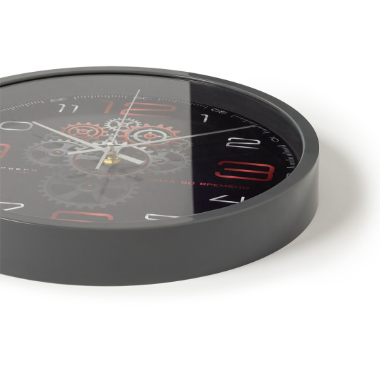 3027-060 (10) Часы настенные круг d=30см, корпус темно-серый "Механика", Рубин