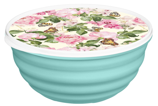 Миска "Latina" 3,2л с крышкой с декором "Розовый сад" (микс) 223111990/00