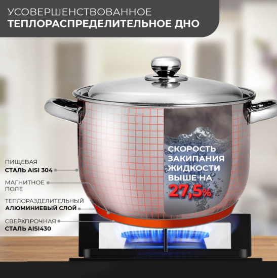 Кастрюля "Легенда" 1,0 л, 160 мм, ТРС, КС 3с113