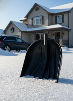 Лопата морозостойкая снеговая "Купец" с алюминевой планкой