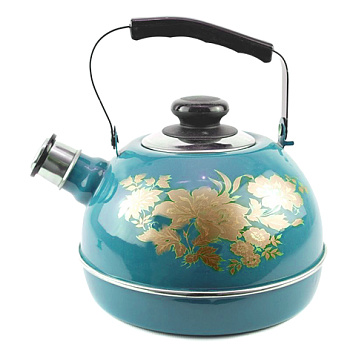Чайник 3,5л ТМ04/35/06/15 (подв.ручка) бирюзовый Олимпия (декор. нерж.сталь) 