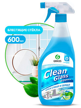 Средство чистящее блеск стекол и зеркал (голубая лагуна) GRASS Clean Glass 600мл 125247