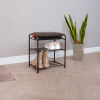 Подставка для обуви "Альфа 13" с сиденьем и ящиком (Коричневый)(3-х полочная,45см)