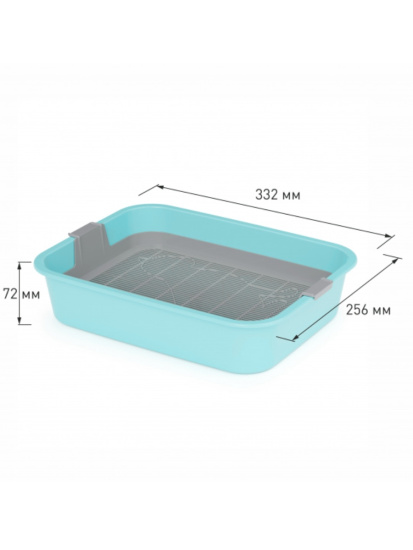 Лоток "Мур-мяу" (с сеткой)(голубой) М7848